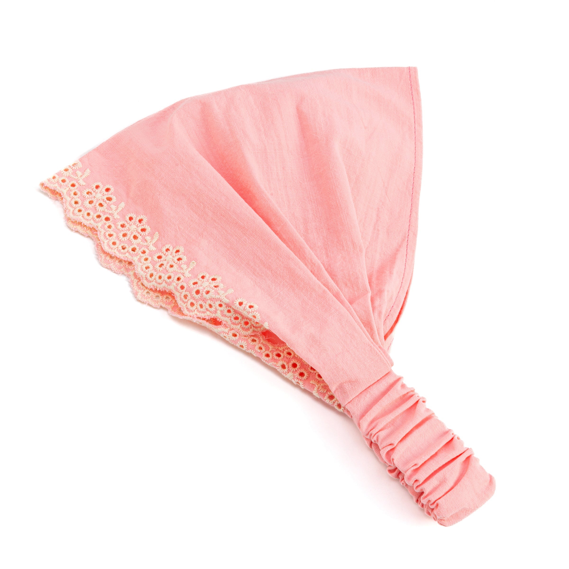 Eyelet Needlework Embroidered Bandana Headband – For Girls Ages 5–12 Years