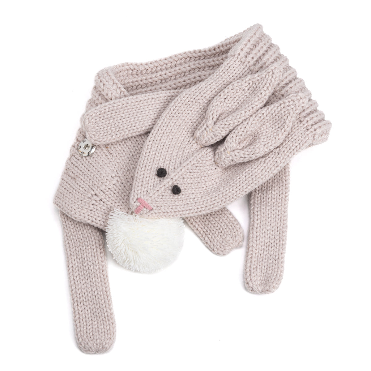 Soft Bunny Knitted Winter Neck Scarf- (children Age 4/5-12yr)- Oat Beige, Unisex