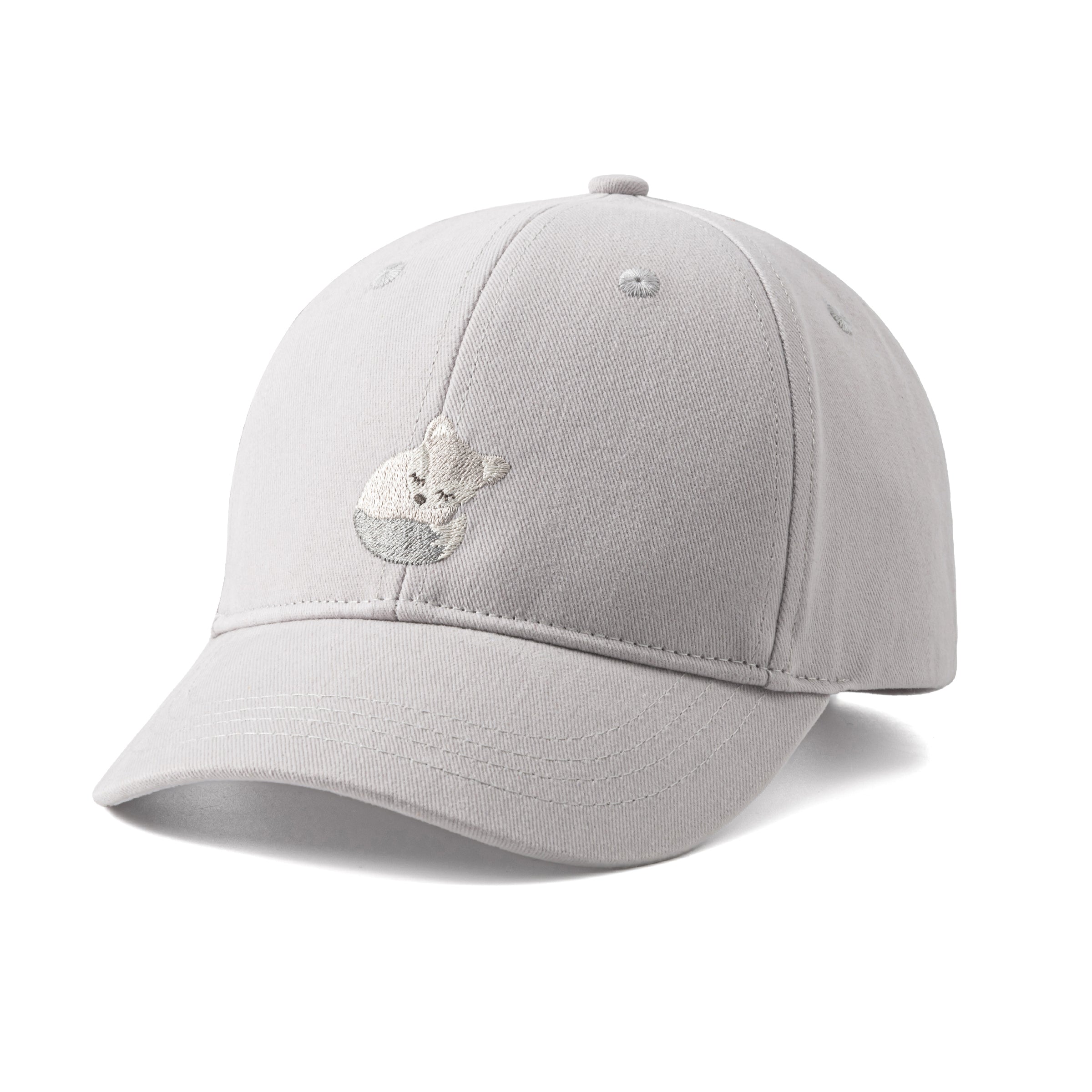 Kids Gray Baseball Cap With Little Fox Embroidery (age 3-6/7y) Unisex