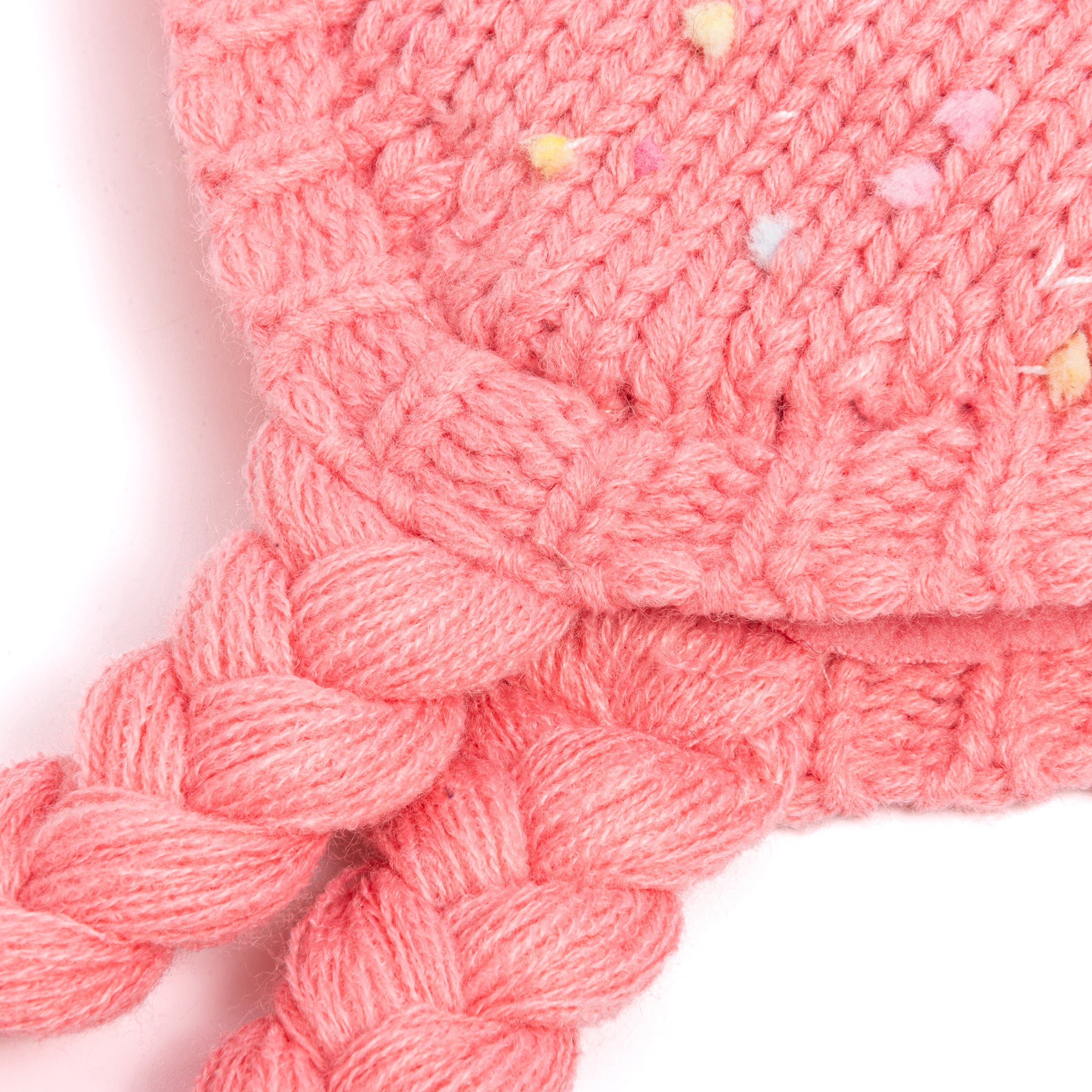 Girls Warm Knit Earflap Hat, Fleece Lined Cold-weather Essential For Kids 1-12 Years