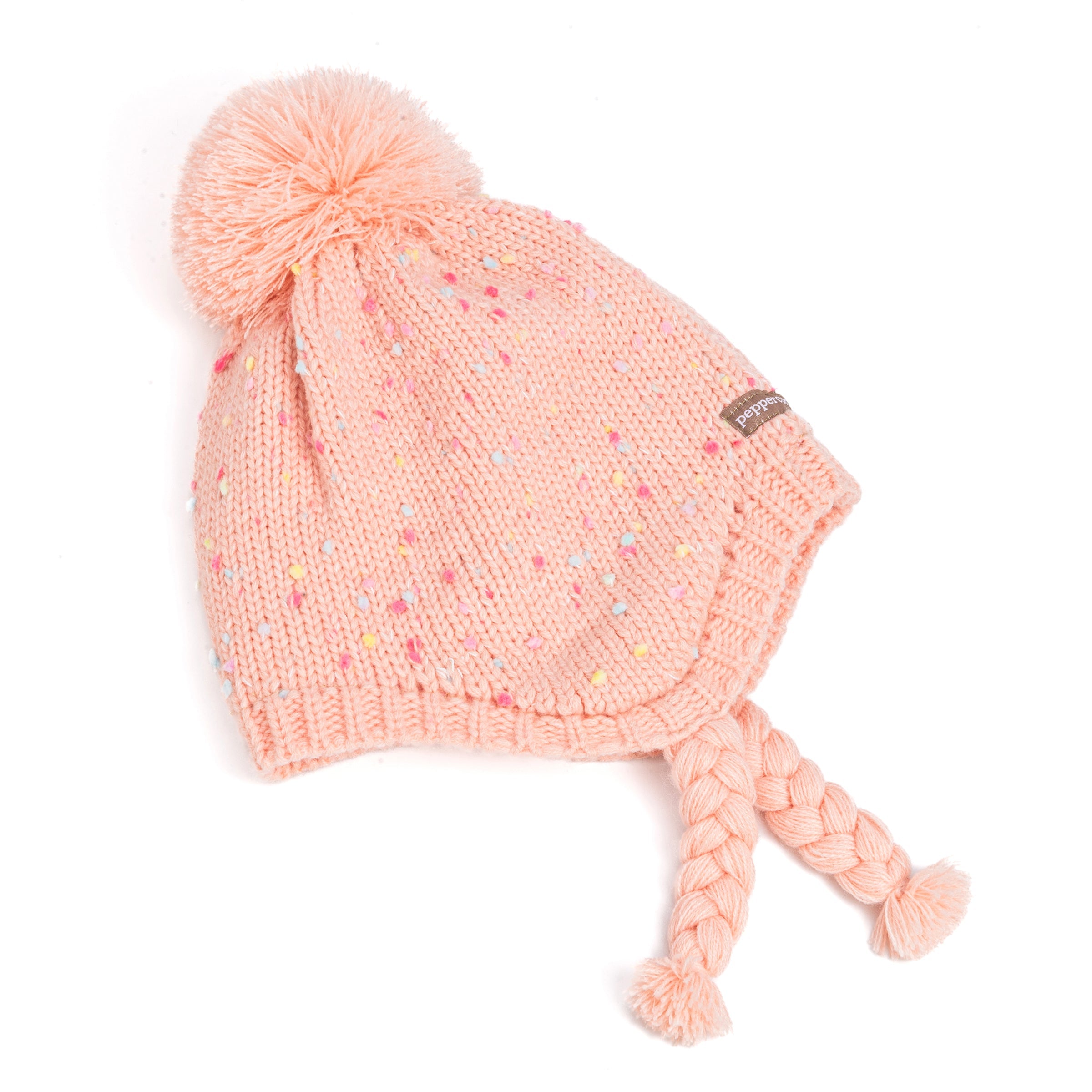 Girls Warm Knit Earflap Hat, Fleece Lined Cold-weather Essential For Kids 1-12 Years