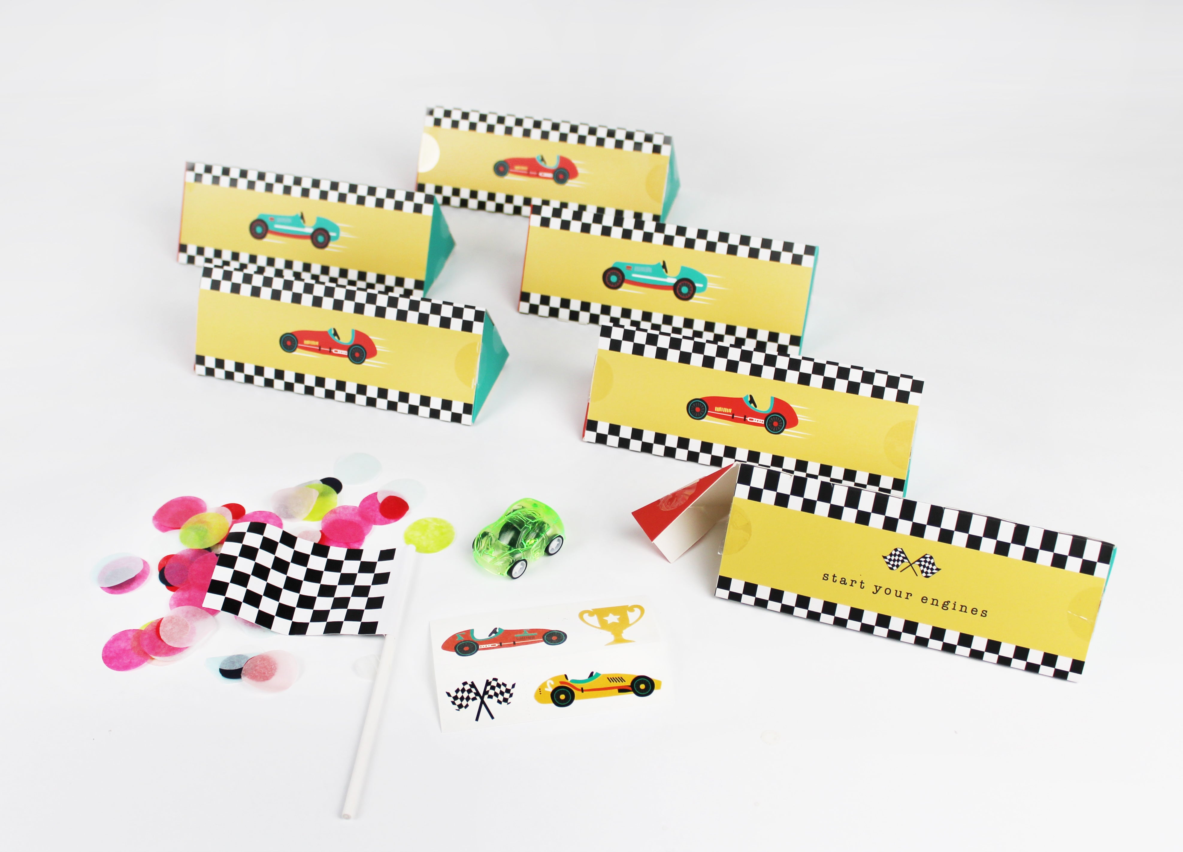 Vintage Race Car Party Favors, 6 Ct