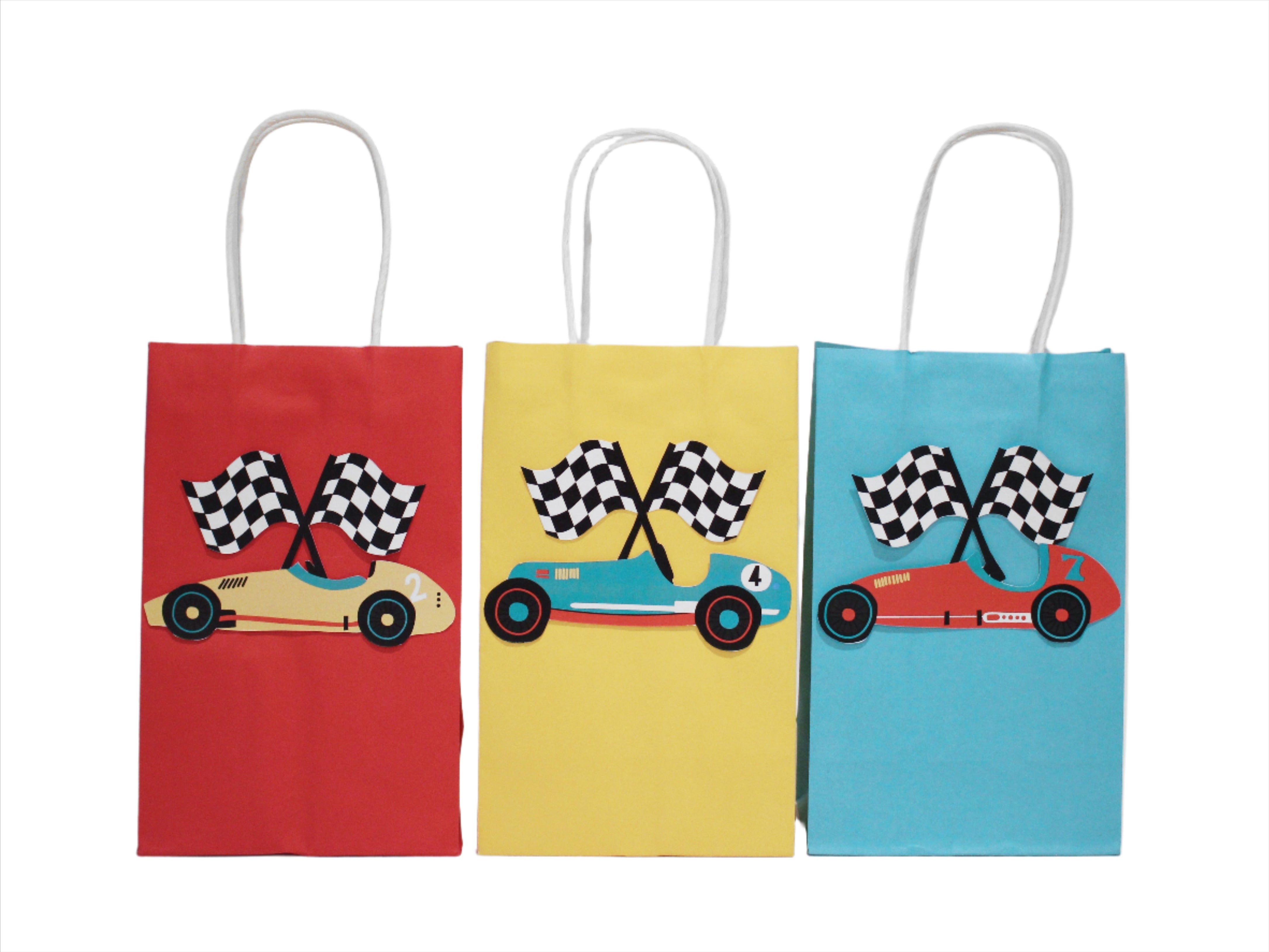 Vintage Race Car Stickers For Gift Bags