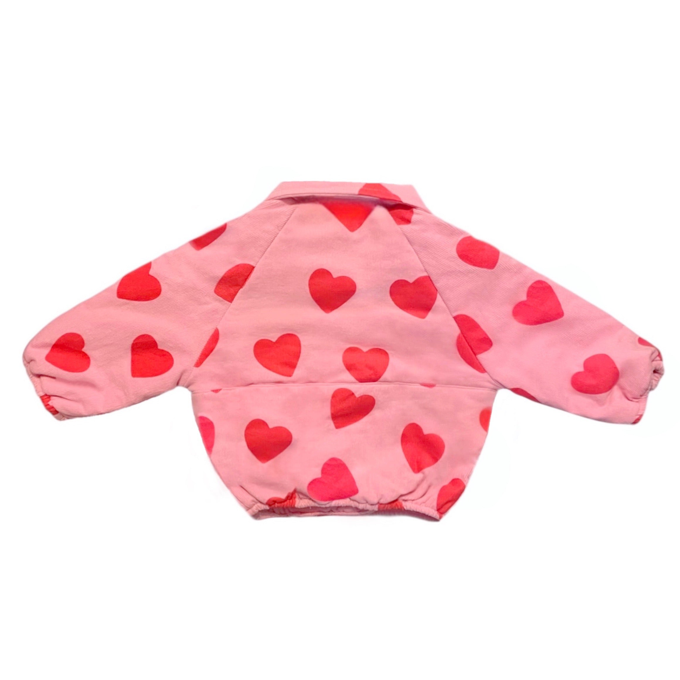 Love Heart Valentine's Day Corduroy Pullover Fleece Jacket