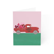 Happy Valentine’s Day Greeting Card – Vintage Red Truck With Hearts