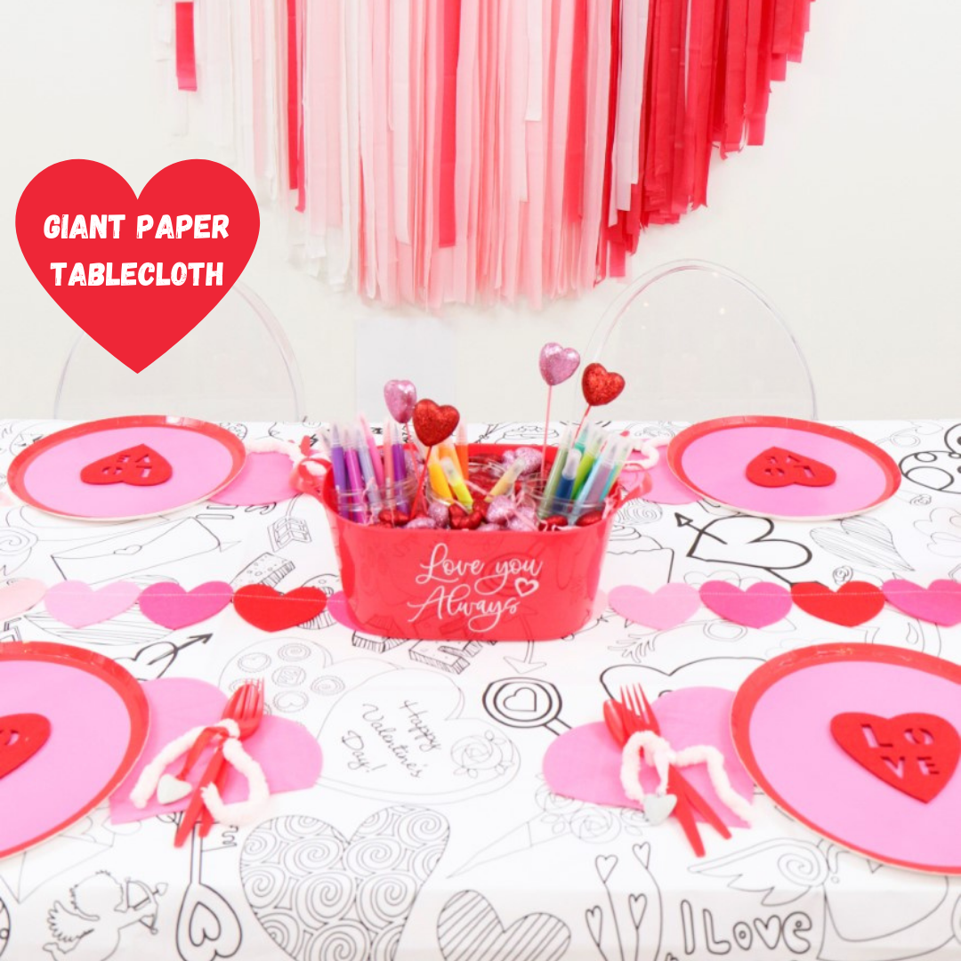 Valentines Coloring Tablecloth