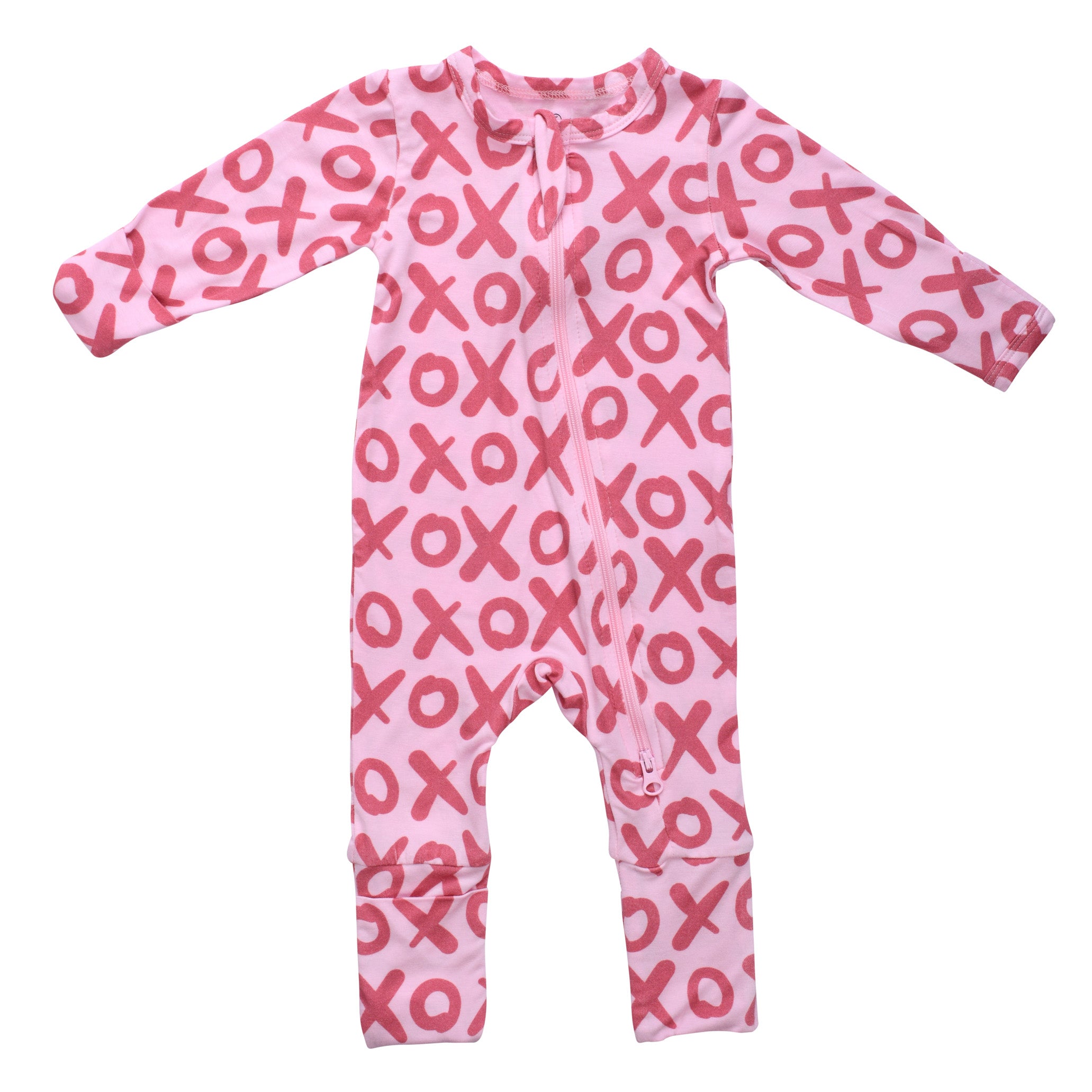 Valentine's Day Xoxo Bamboo Newborn Zipper Pajamas Sleepers