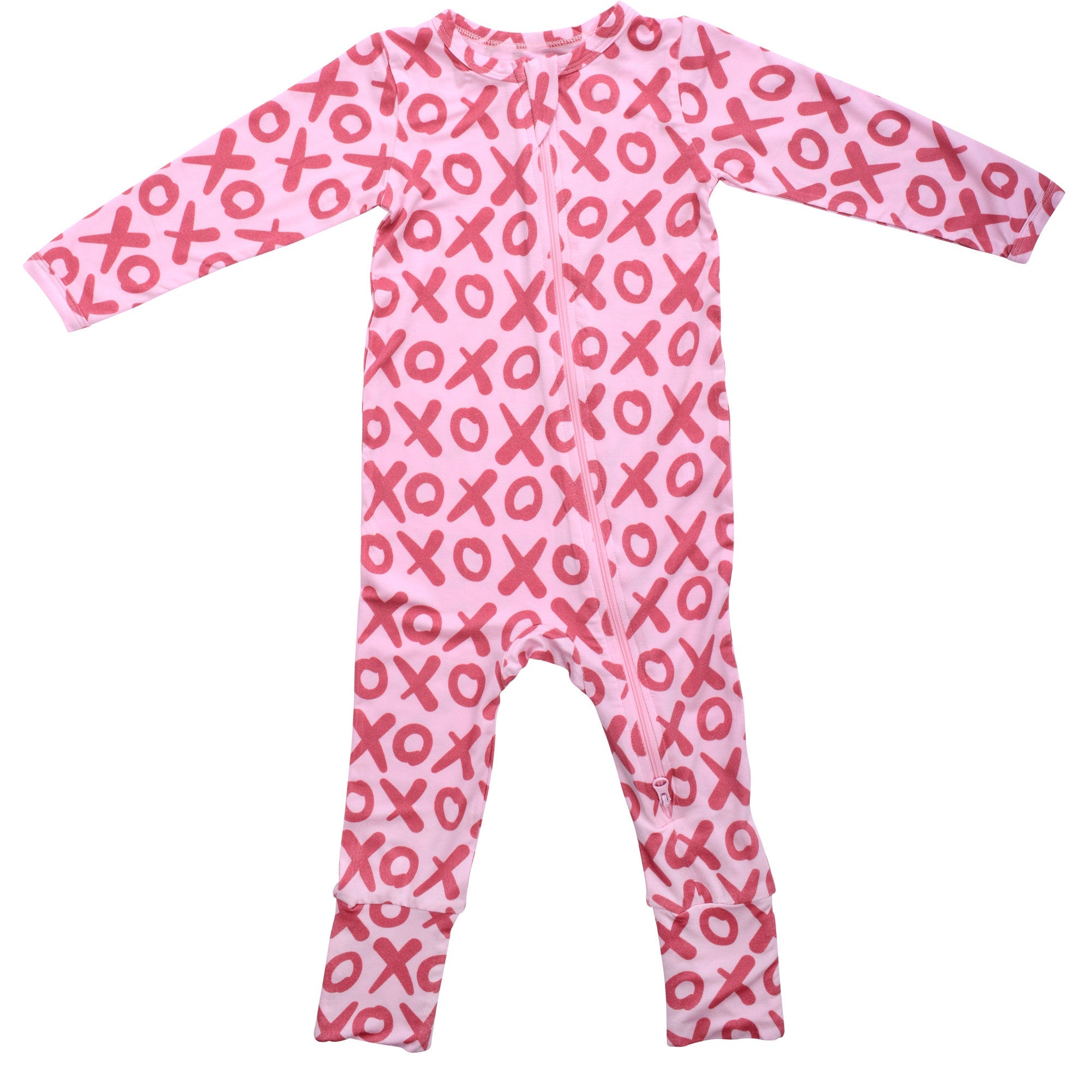 Valentine's Day Xoxo Bamboo Newborn Zipper Pajamas Sleepers