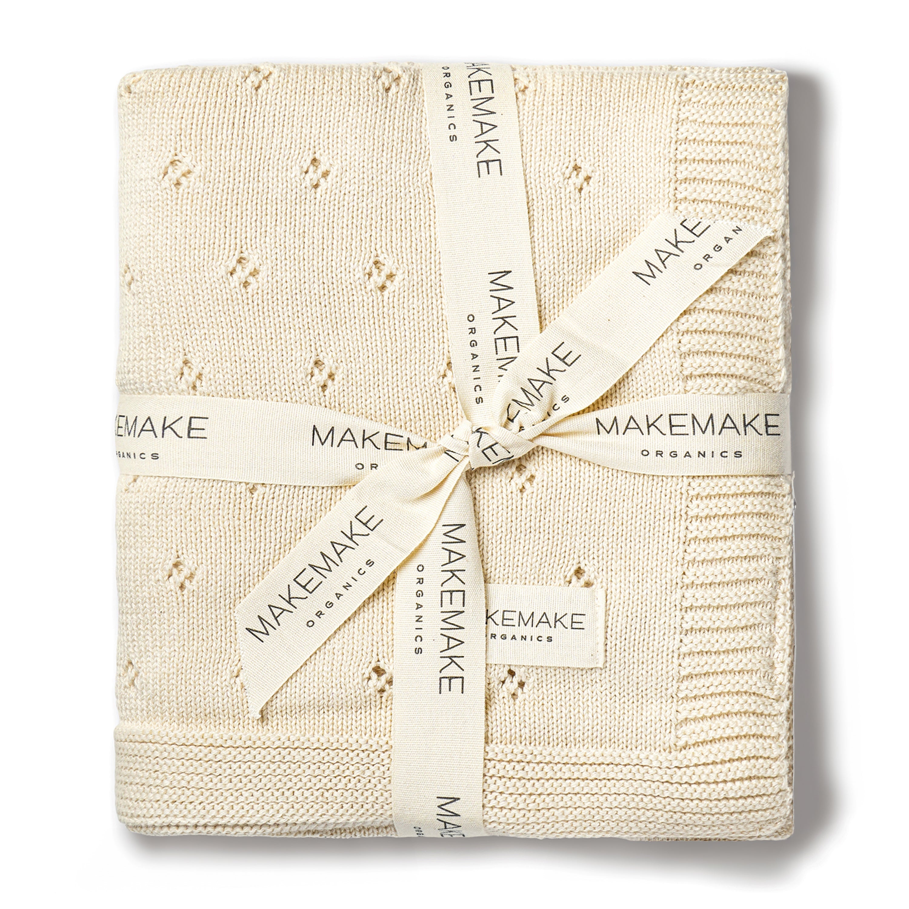 Organic Baby Blanket Knit Pointelle - Vanilla