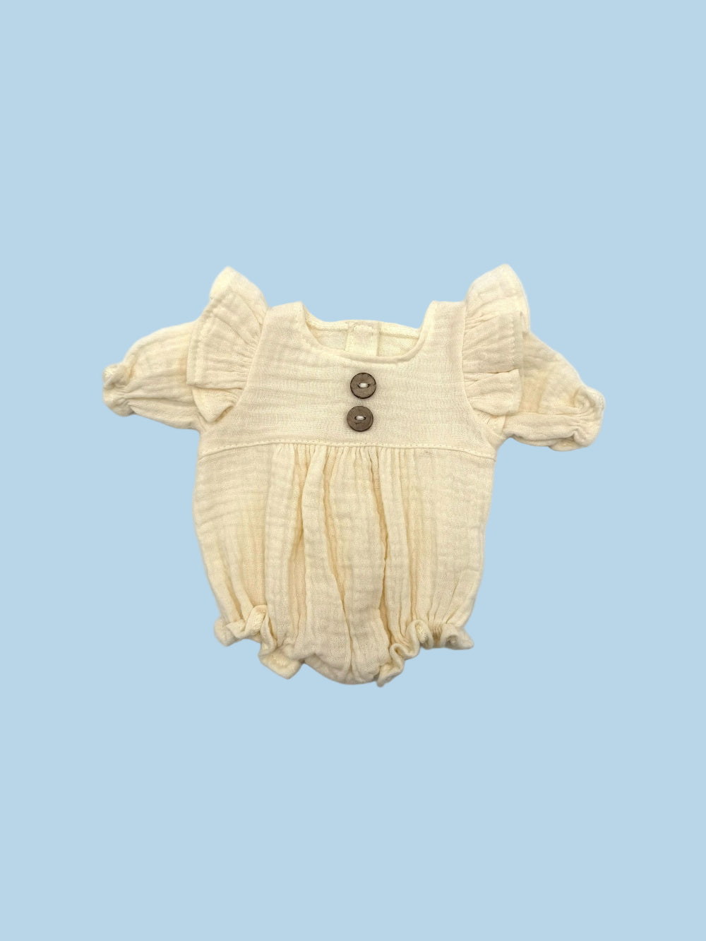 Minikane Doll Clothes | Doll Muslin Romper - Vanilla Cream (11" & 13" Dolls)