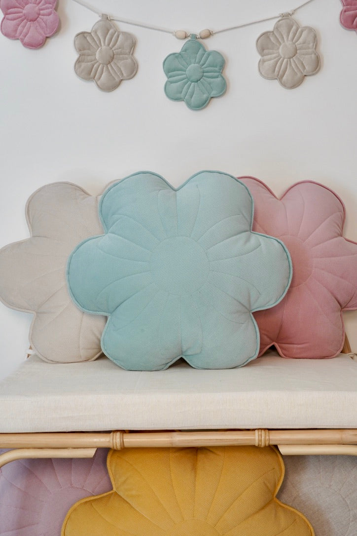 Velvet Mint - Flower Pillow