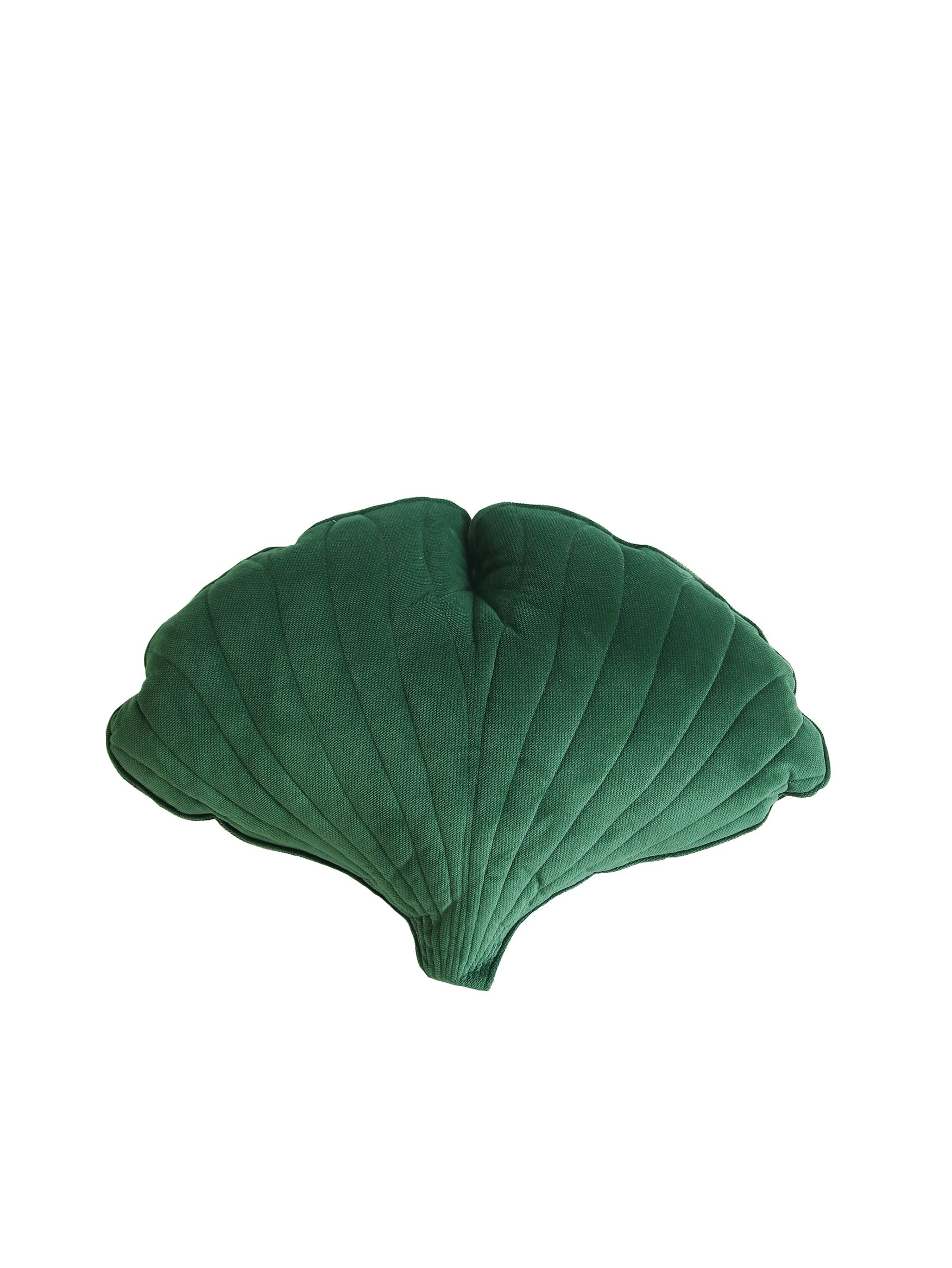 Velvet Green Ginkgo Leaf Pillow