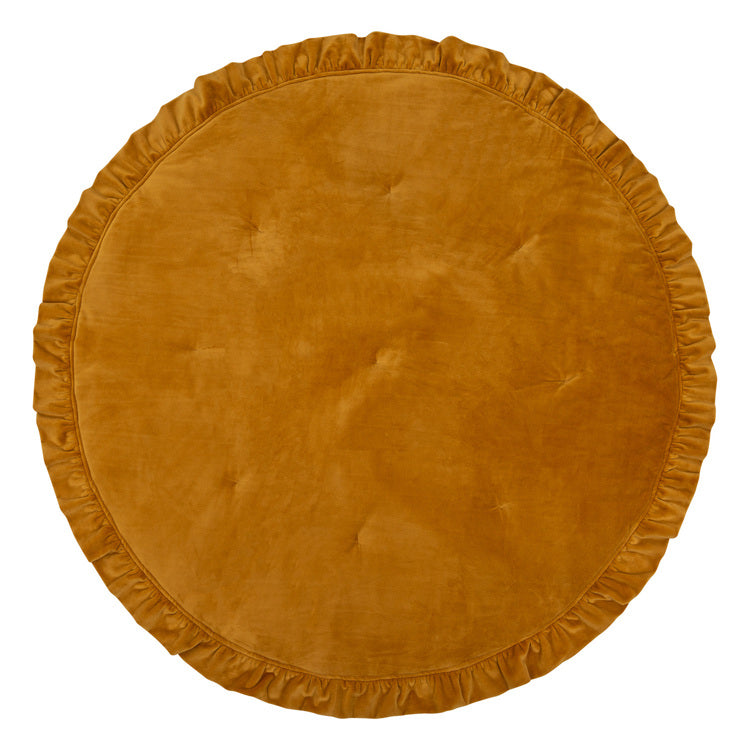 Soft Velvet Mustard Mat With Frill