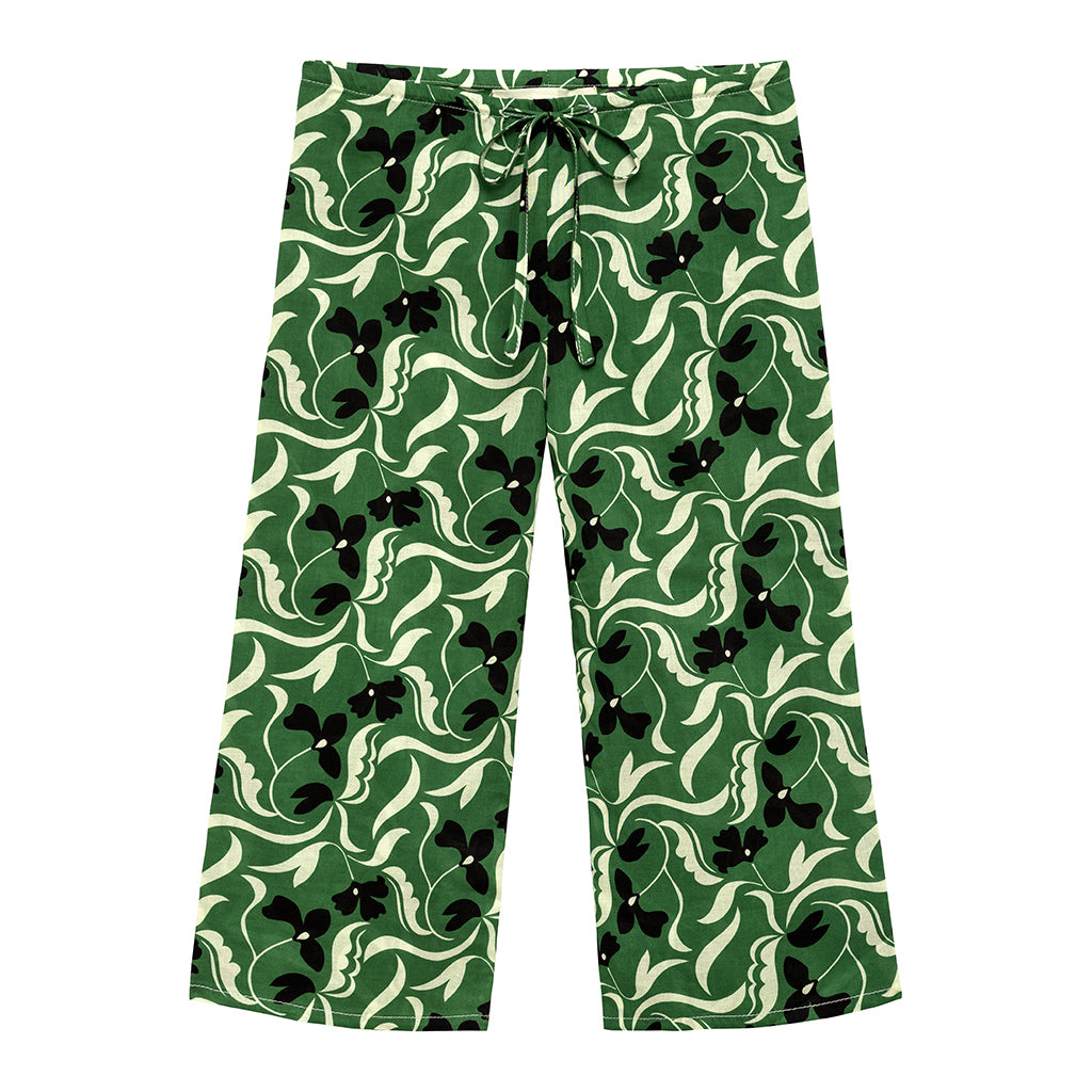 Veronica Floral Mini Drawstring Wide Leg Pant