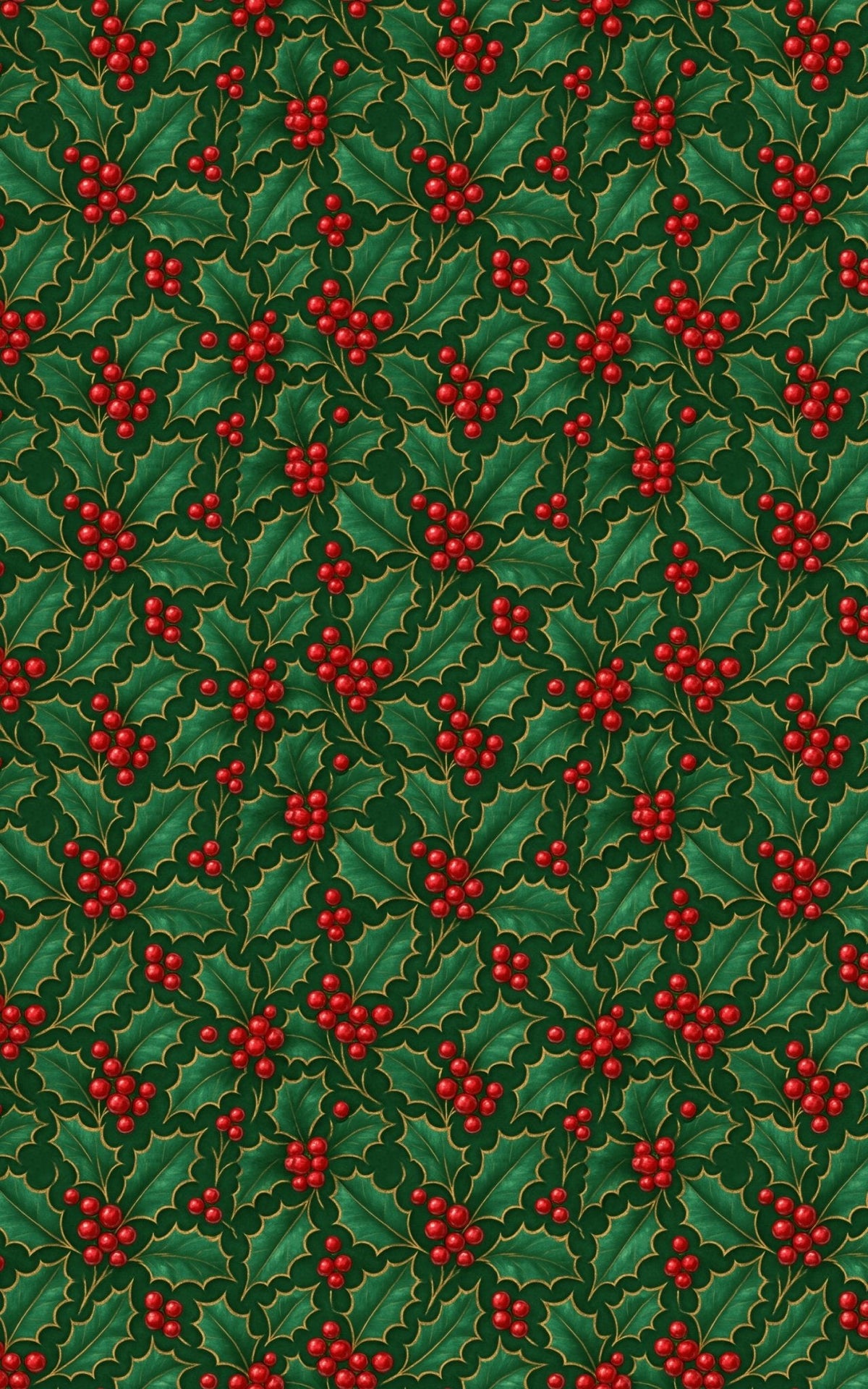 Victorian Holly Wrapping Paper