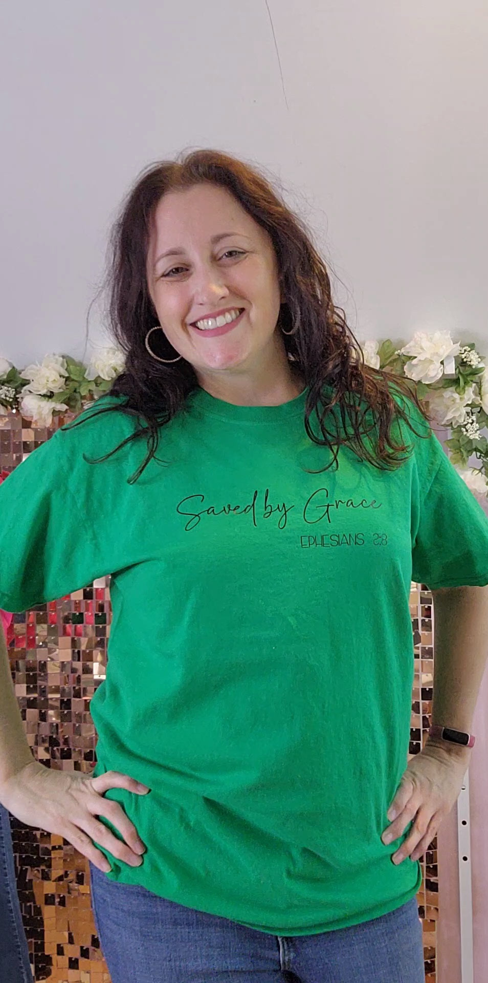 Pre-order- Saved By Grace- Handwritting Tee- Handmade