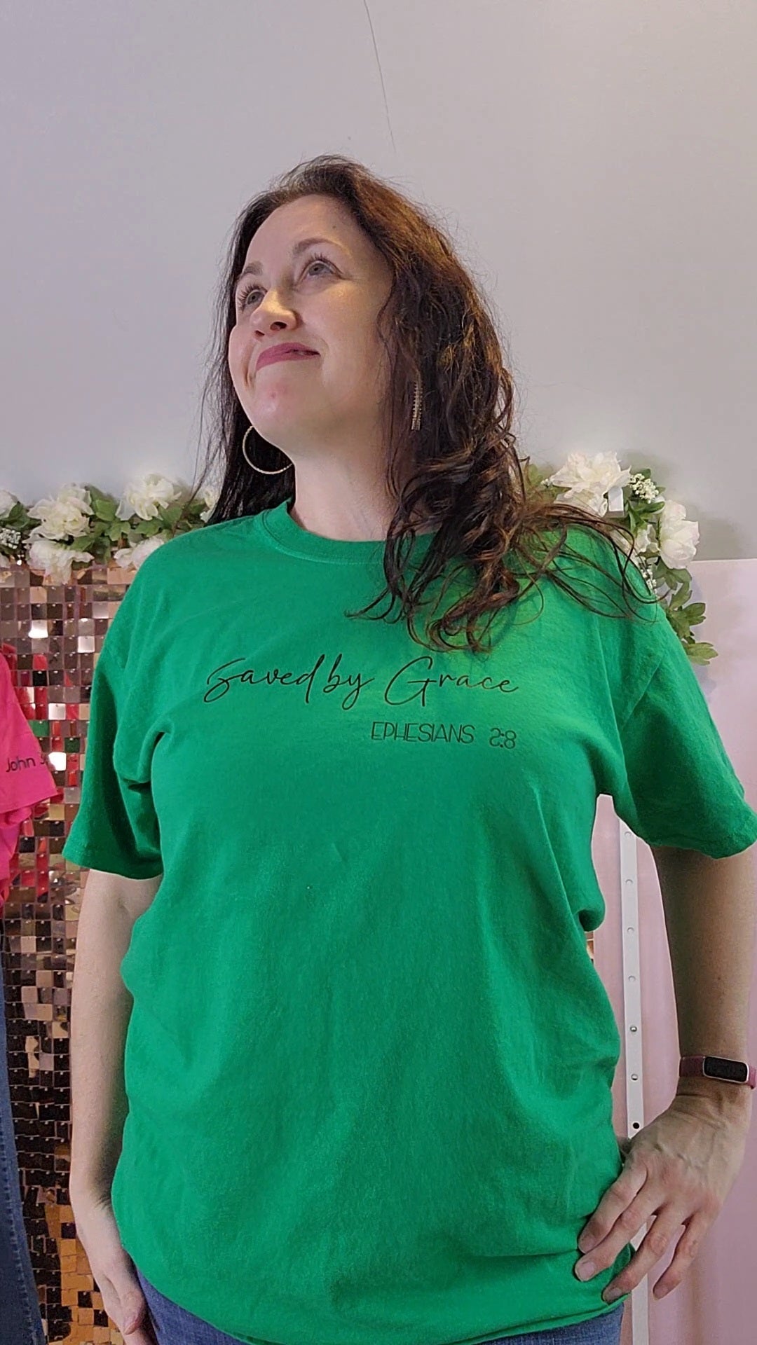 Pre-order- Saved By Grace- Handwritting Tee- Handmade