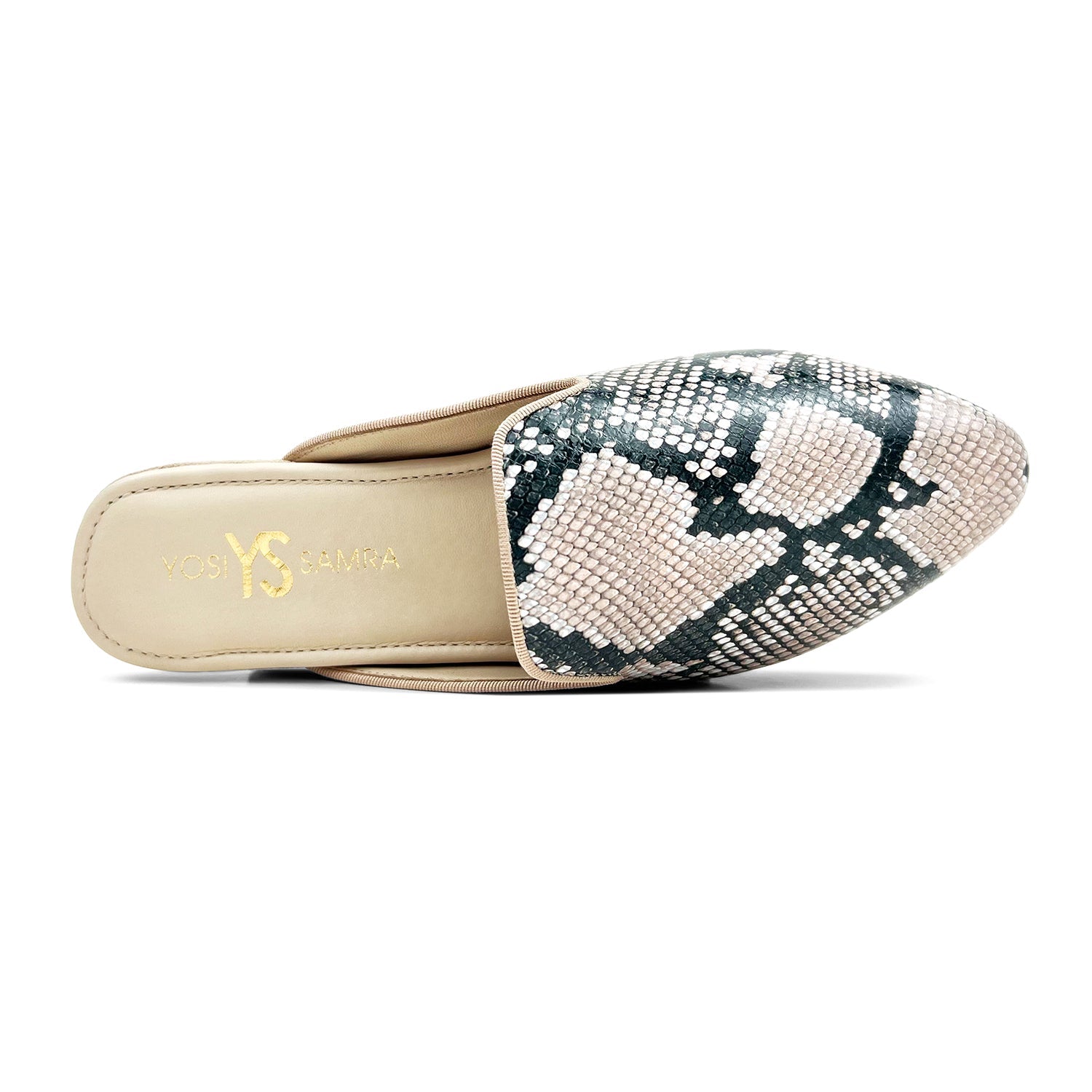 Vidi Mule In Natural Snake Leather