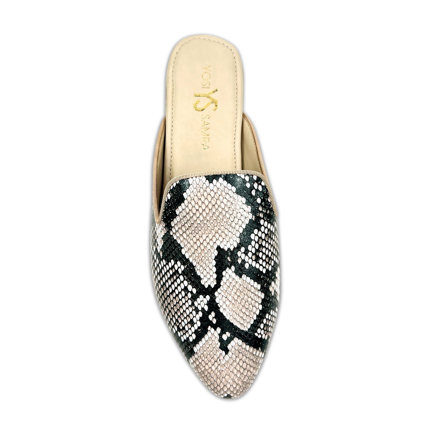 Vidi Mule In Natural Snake Leather