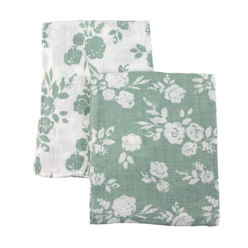 Muslin Swaddle Blanket Set Premium Cotton Vintage Floral + Modern Floral
