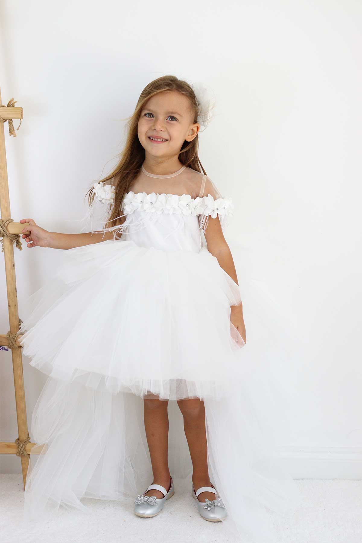 Violet White Party Dress - Layered