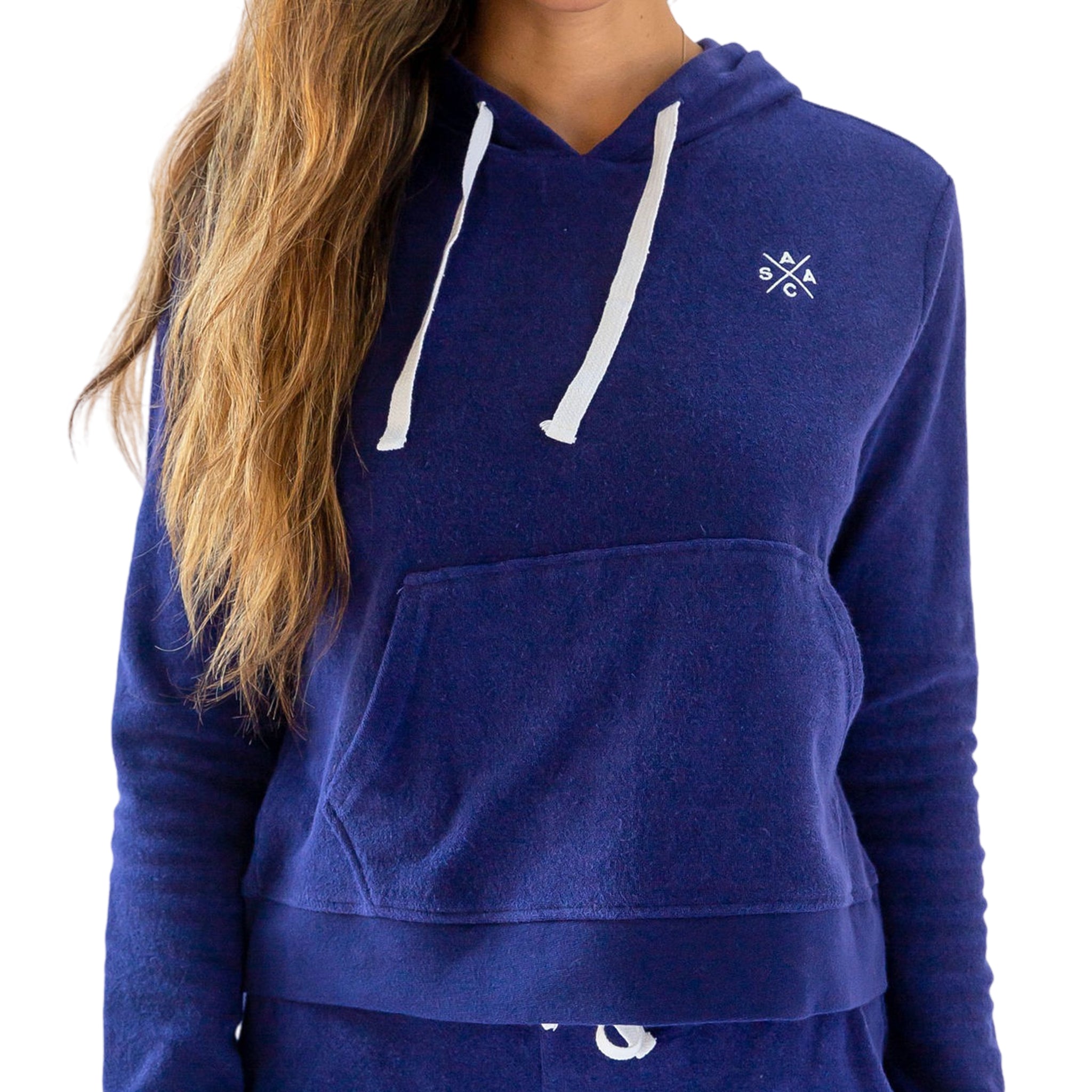 Women's Ac Navy Terry Cropped Hoodie