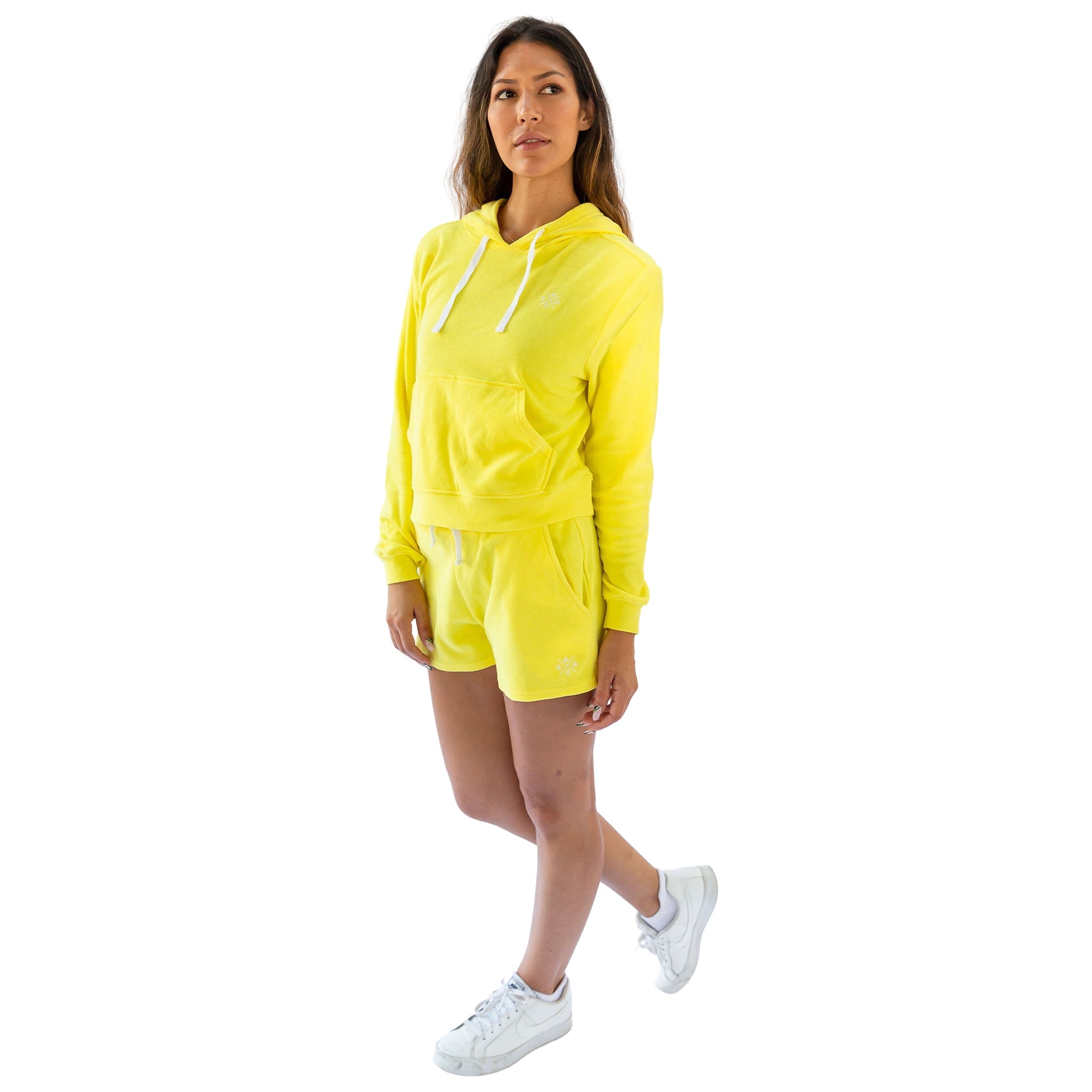 Women's Andy Cohen Yellow Terry Shorts