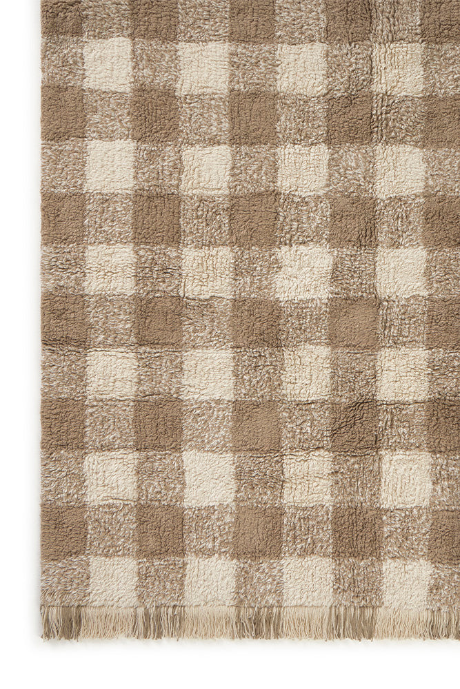 Washable Rug Vichy Marron