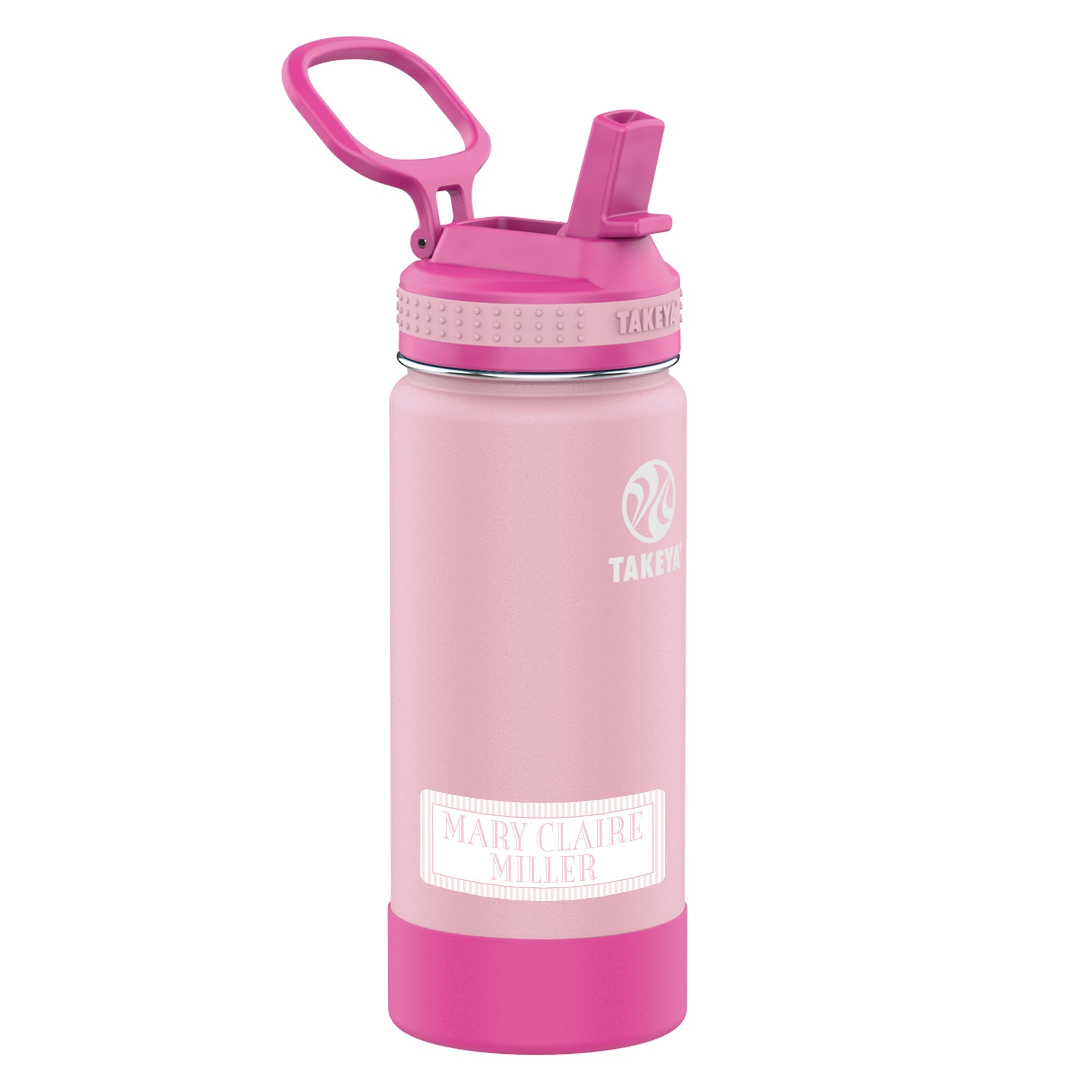 Pink Stripe Vinyl School Labels