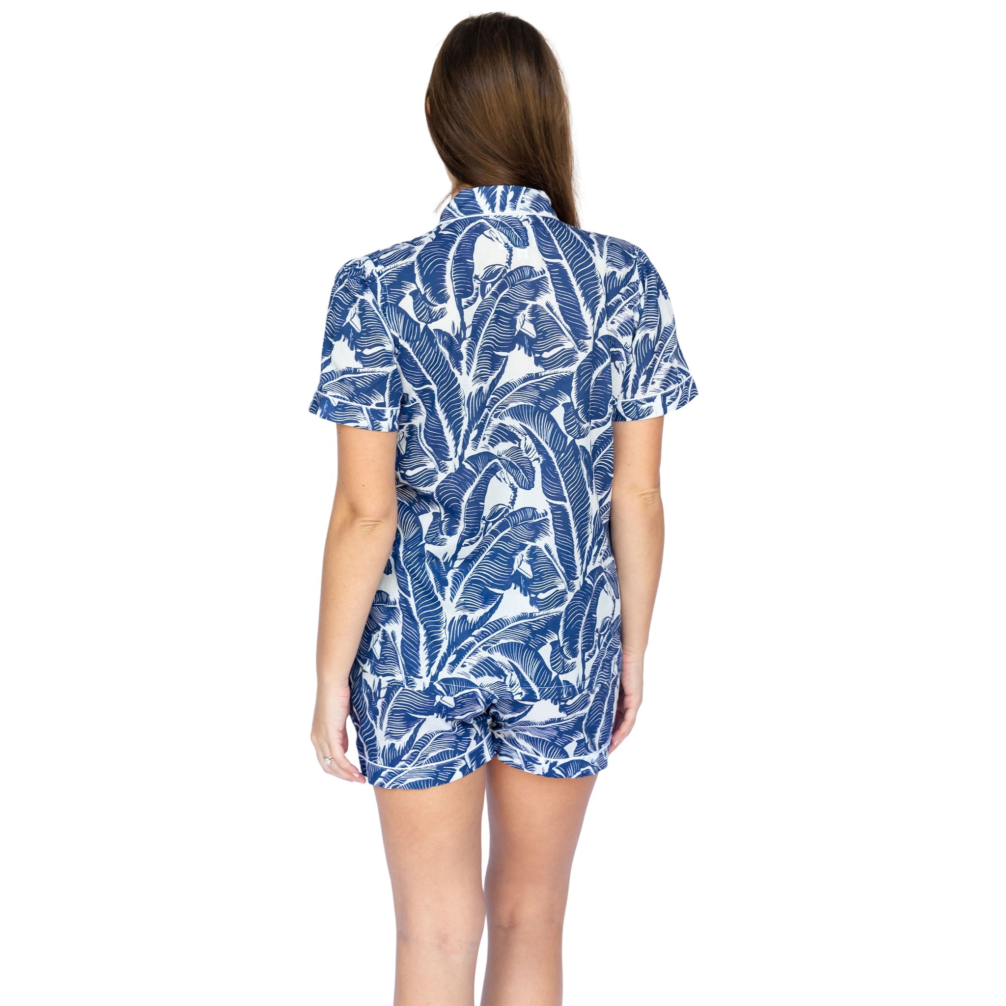 Women's Blue Martinique® Banana Leaf Shirt + Boxer Set