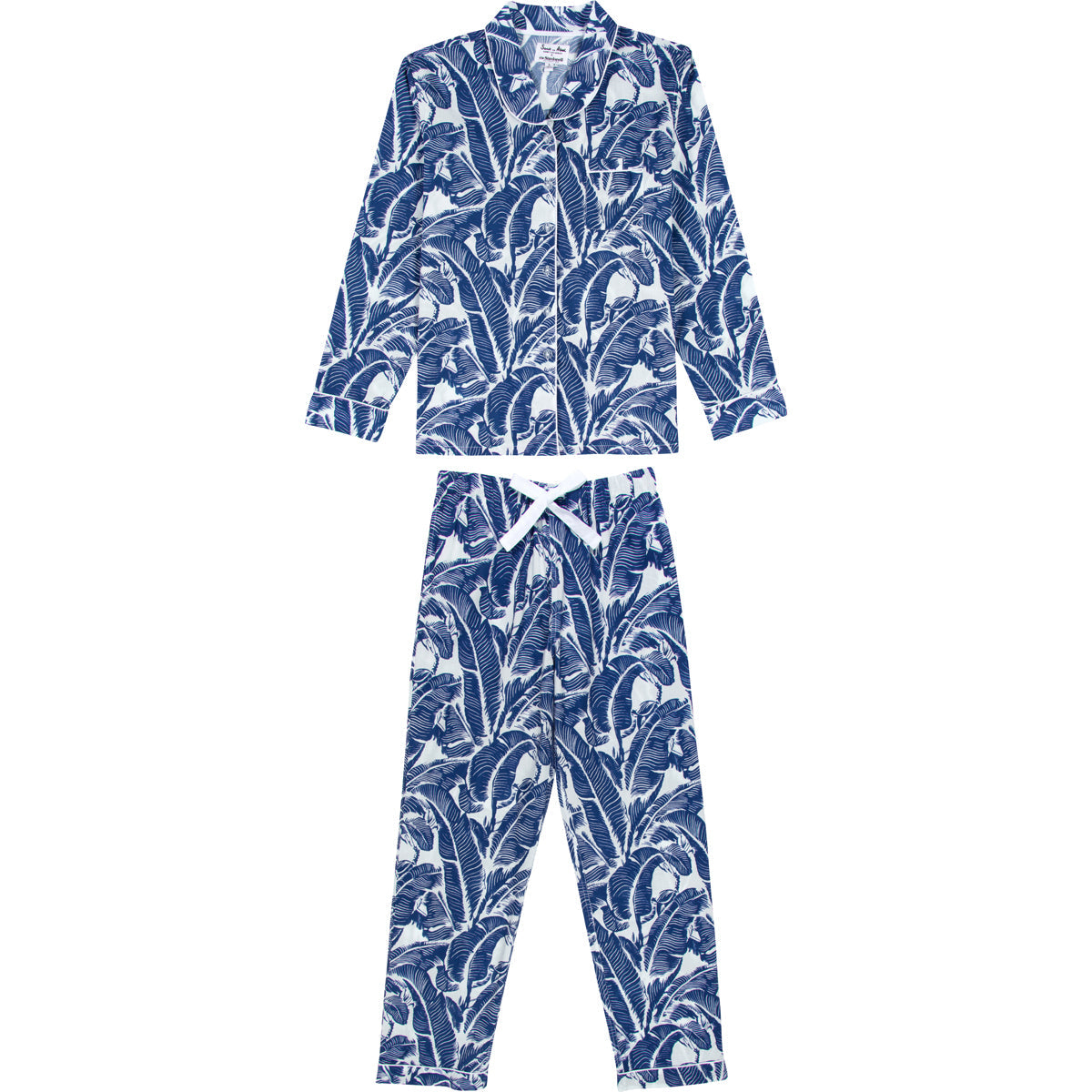 Women's Blue Martinique® Banana Leaf Long Pj Set