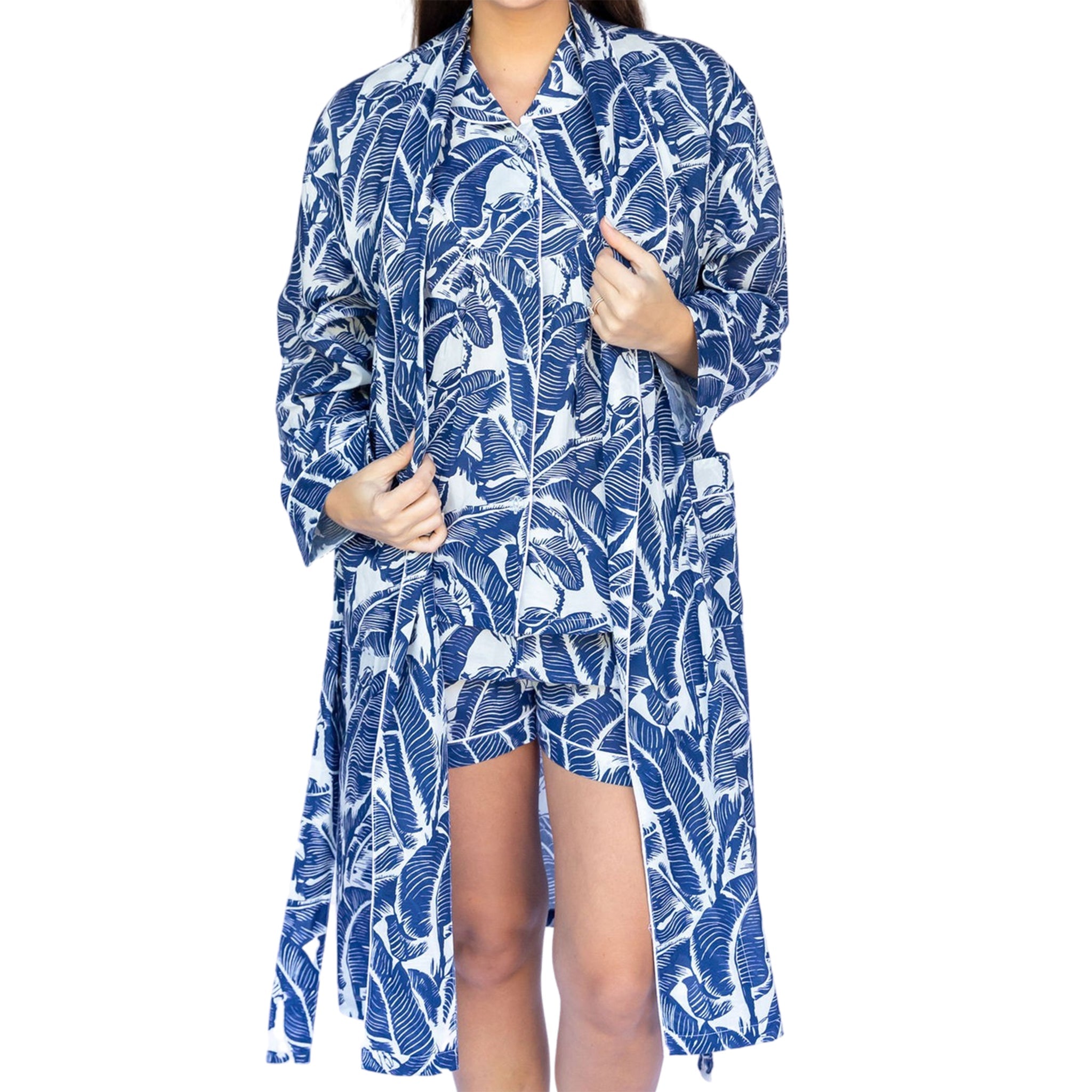 Women's Blue Martinique® Banana Leaf Robe