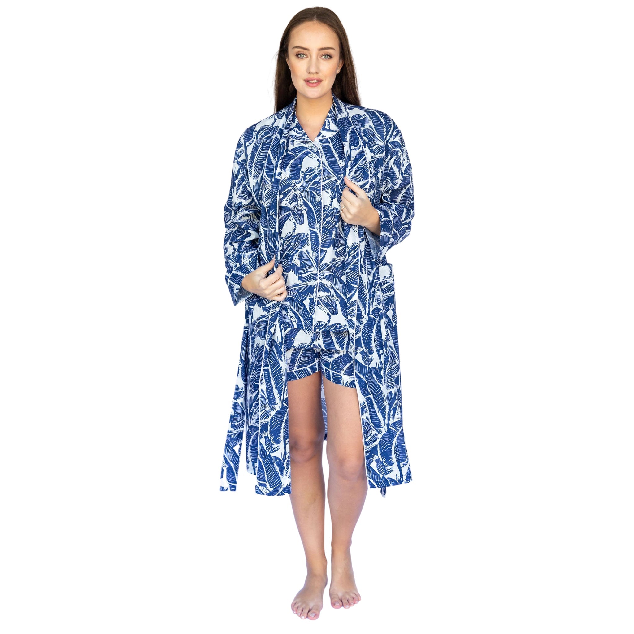 Women's Blue Martinique® Banana Leaf Robe