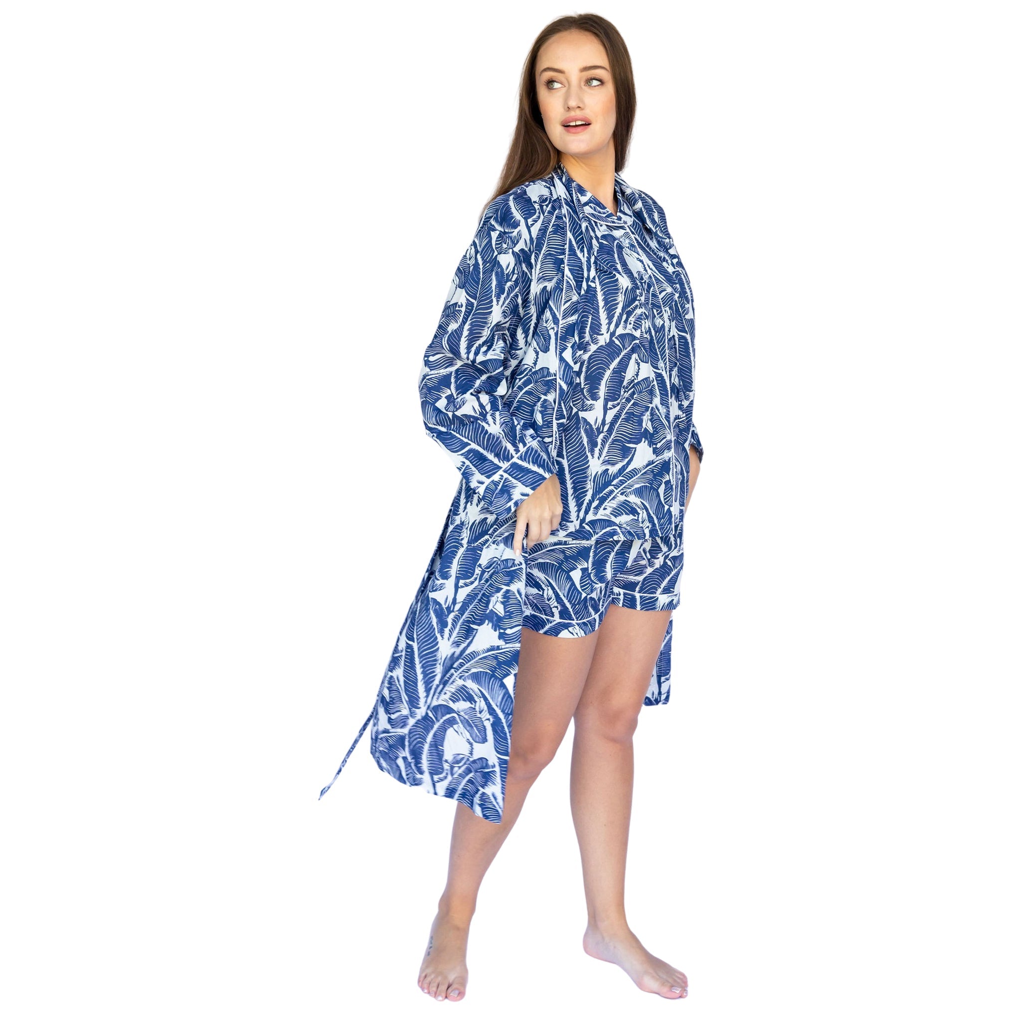 Women's Blue Martinique® Banana Leaf Robe