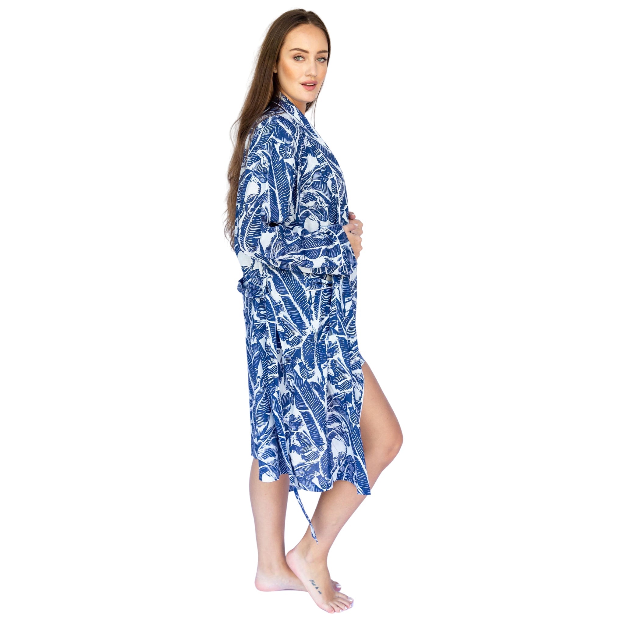 Women's Blue Martinique® Banana Leaf Robe