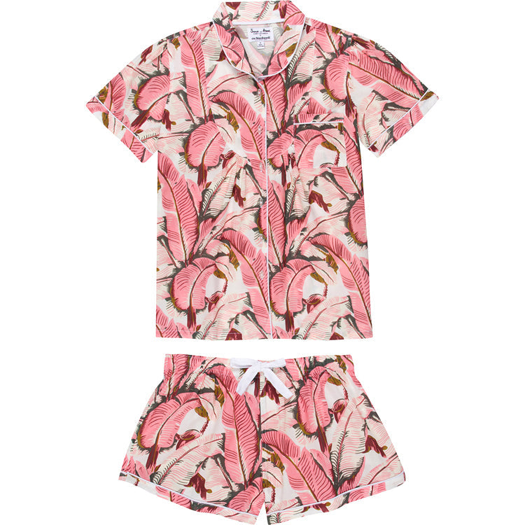 Women's Pink Martinique® Banana Leaf Shirt + Boxer Set