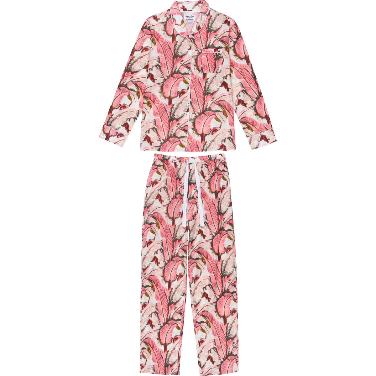 Women's Pink Martinique® Banana Leaf  Shirt + Pj Pant Set
