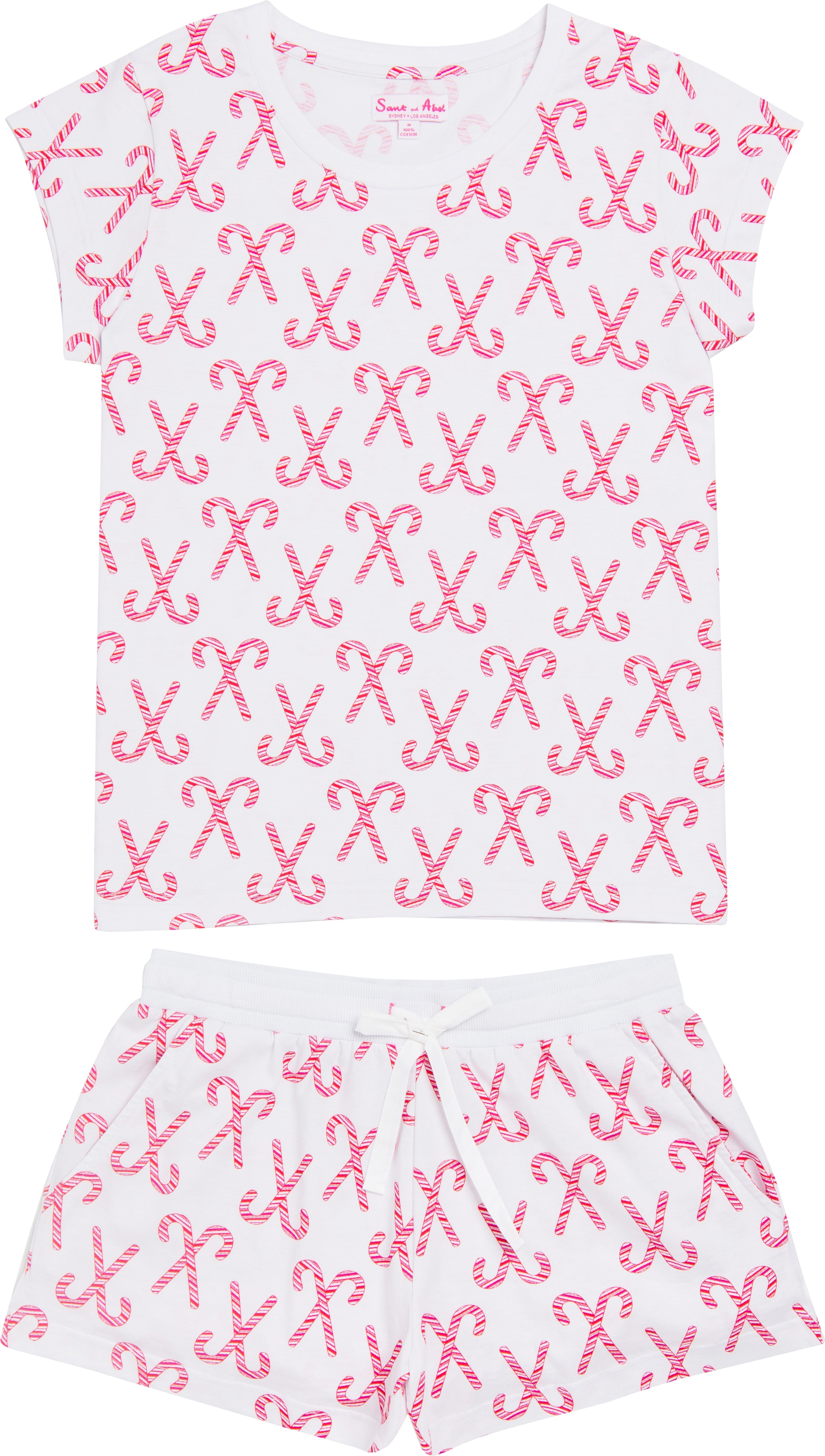 Women's Candy Cane Short Pj Set