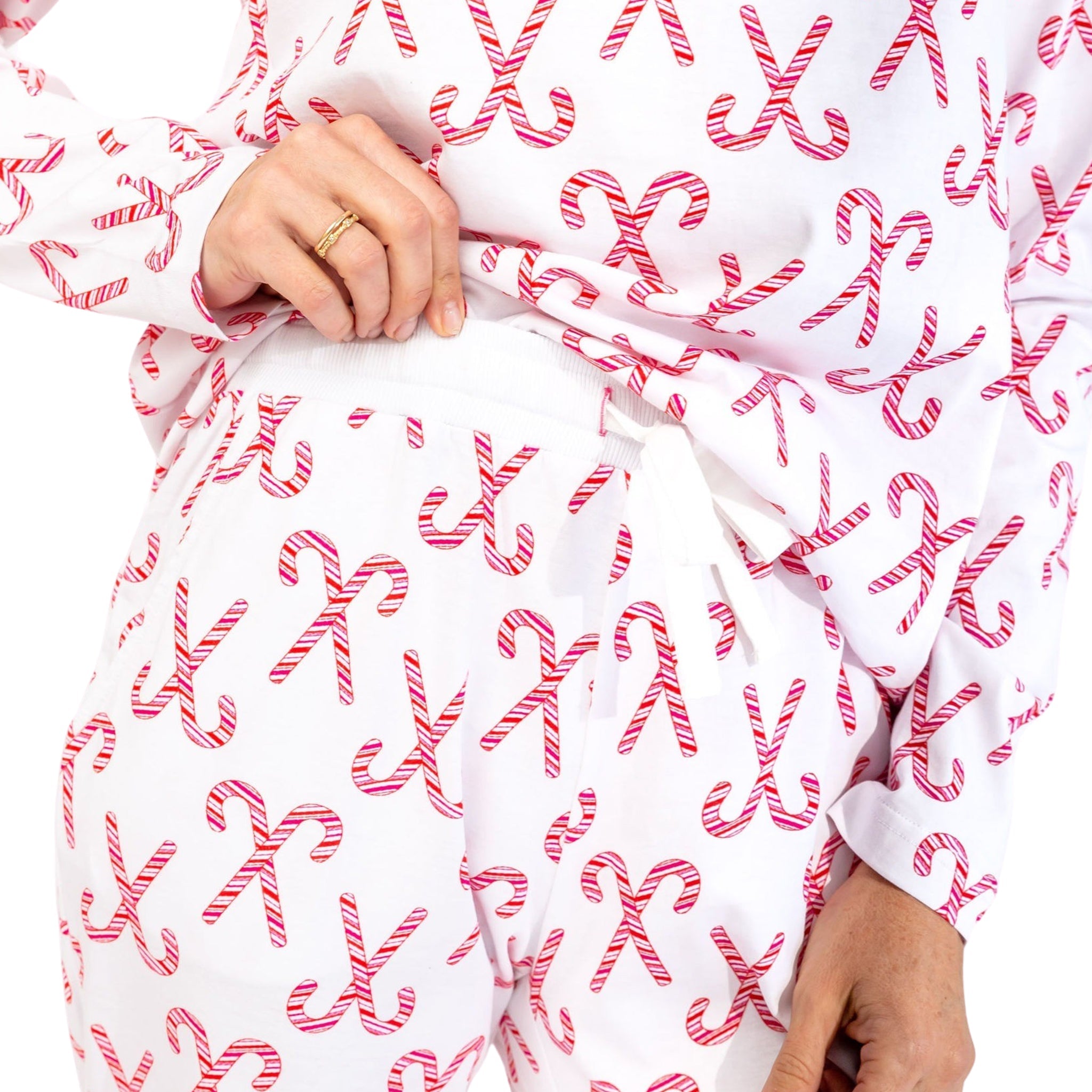 Women's Candy Cane Long Pj Set