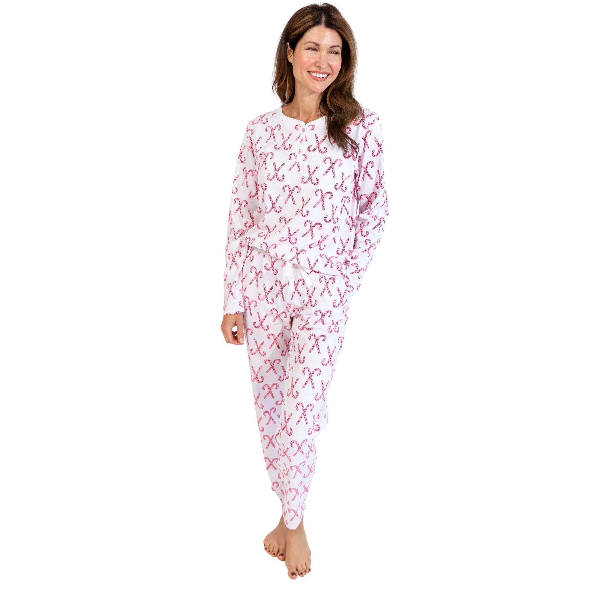 Women's Candy Cane Long Pj Set