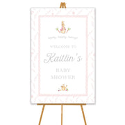 Peter Rabbit Pink Trellis Welcome Sign