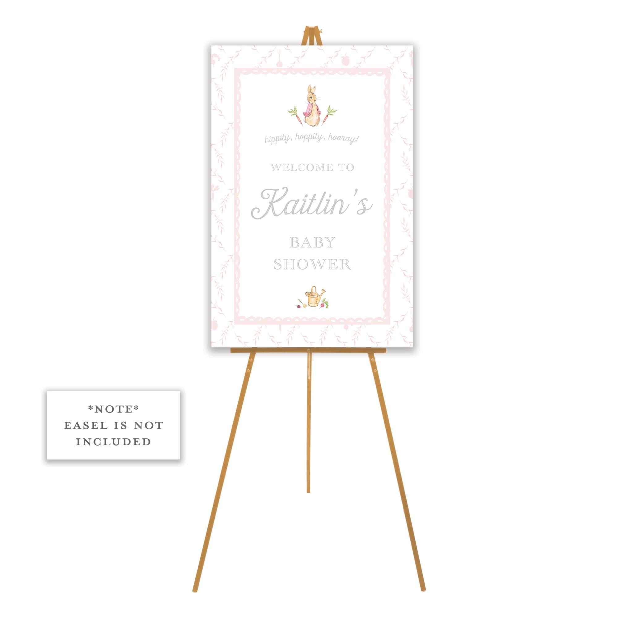 Peter Rabbit Pink Trellis Welcome Sign