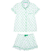 Women's Green Palm Tree Shirt + Boxer Short Set