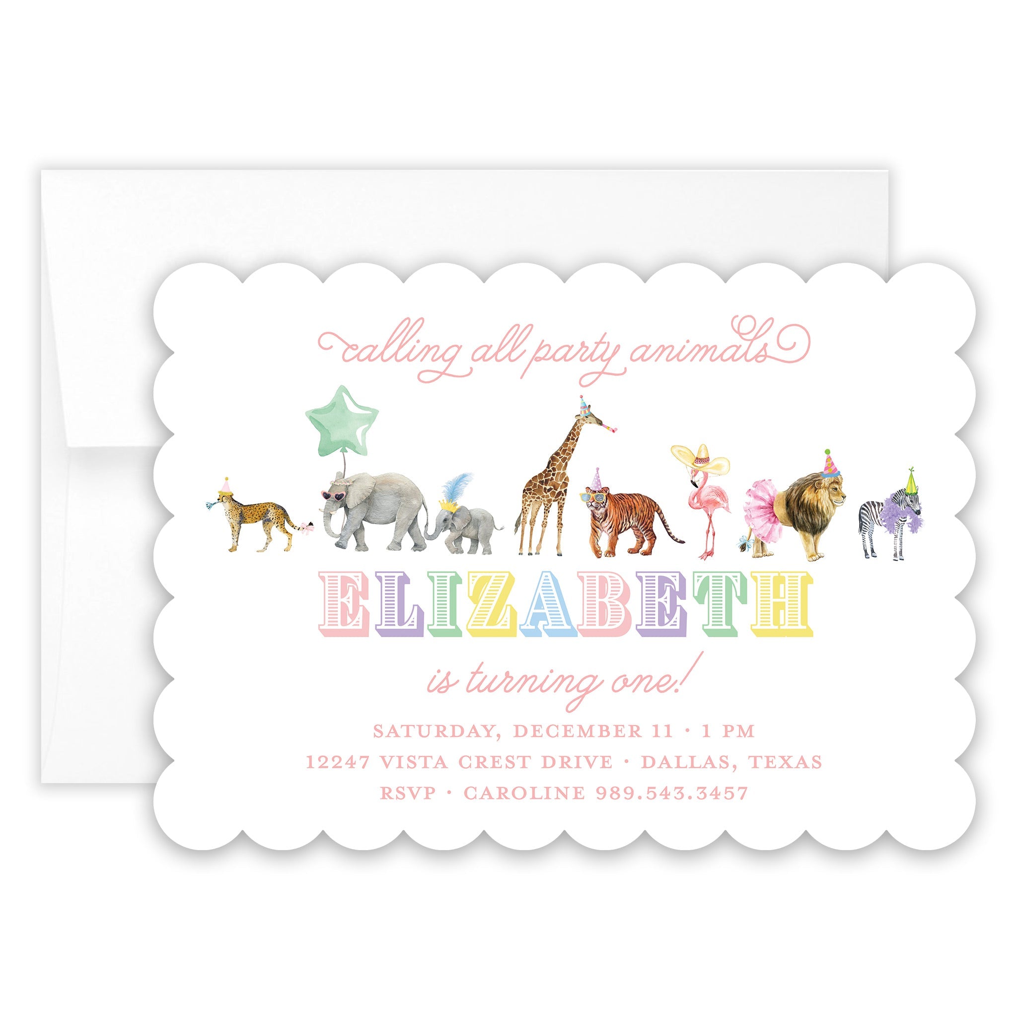 Multi Party Animal Birthday Invitation
