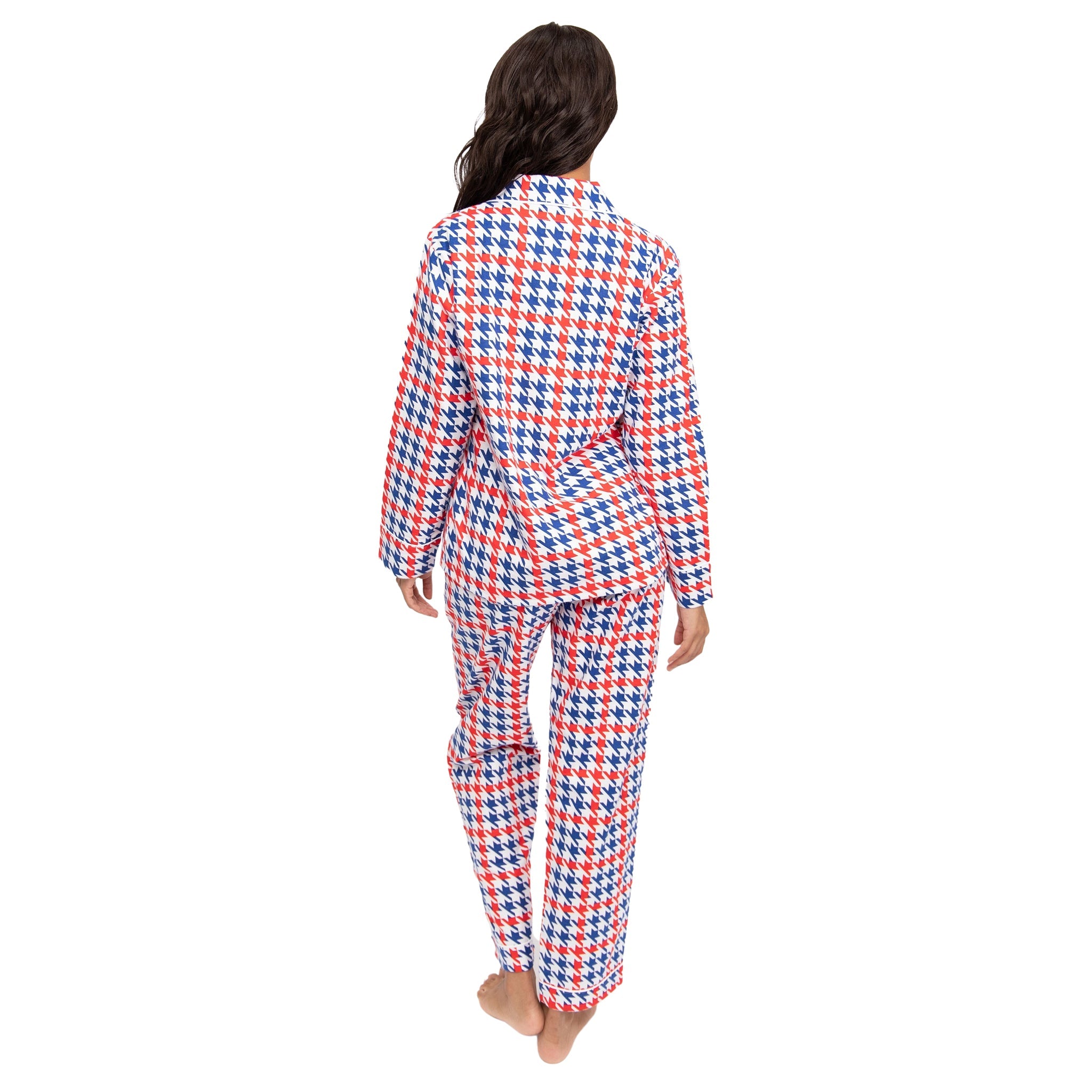 Women's Houndstooth Flannel Long Set