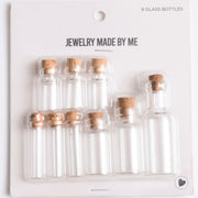 Mini Glass Bottles Set Of 9 Tiny Jars With Cork Lid