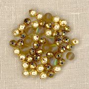 Gold, Metallic Bronze And Translucent Bronze Beads 55pc
