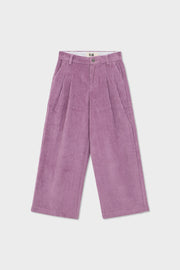 Organic Cotton Corduroy Double Pleated Wide Leg Pants