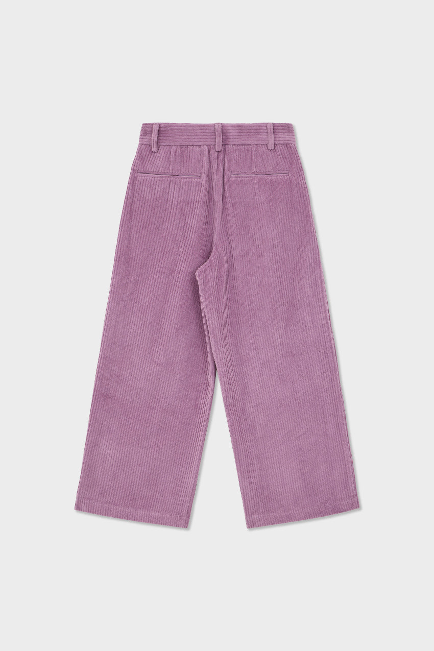 Organic Cotton Corduroy Double Pleated Wide Leg Pants