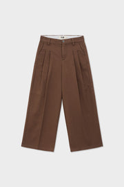 Organic Cotton Wide Leg Double Pleated Pant